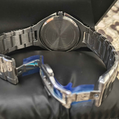 Universe Point Black Skeleton Dial Men's Watch